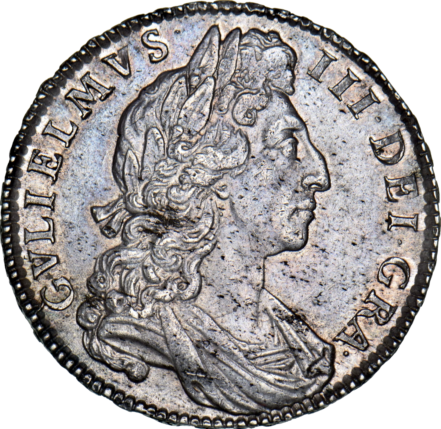 1700 Halfcrown Large late harp Large shields S3494 ESC 1044