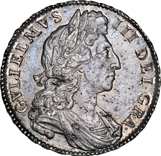 1700 Halfcrown Large late harp Large shields S3494 ESC 1044