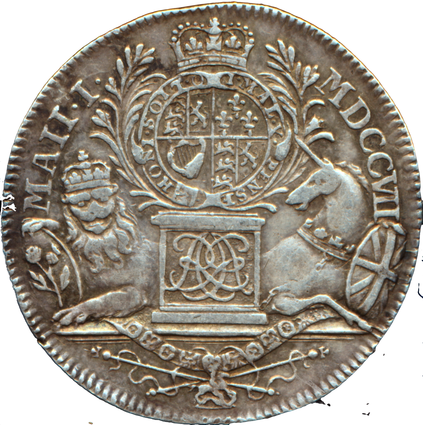 1707 Union of England and Scotland 26mm silver medal MI 295/107 E424b