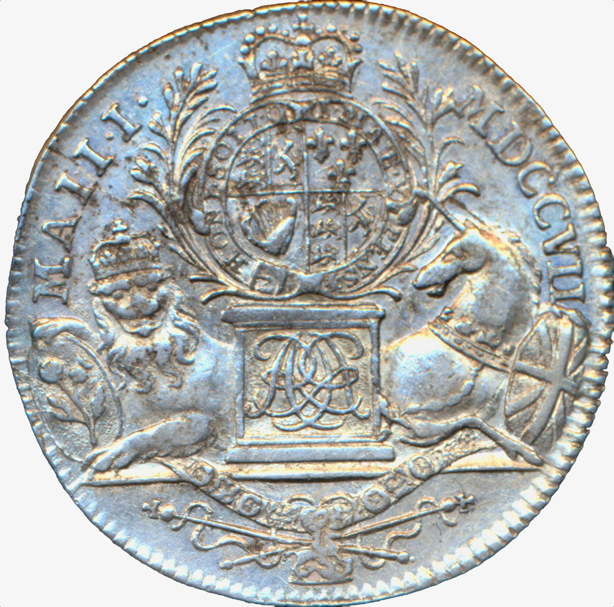 1707 Union of England and Scotland 26mm silver medal MI 295/107 E424b