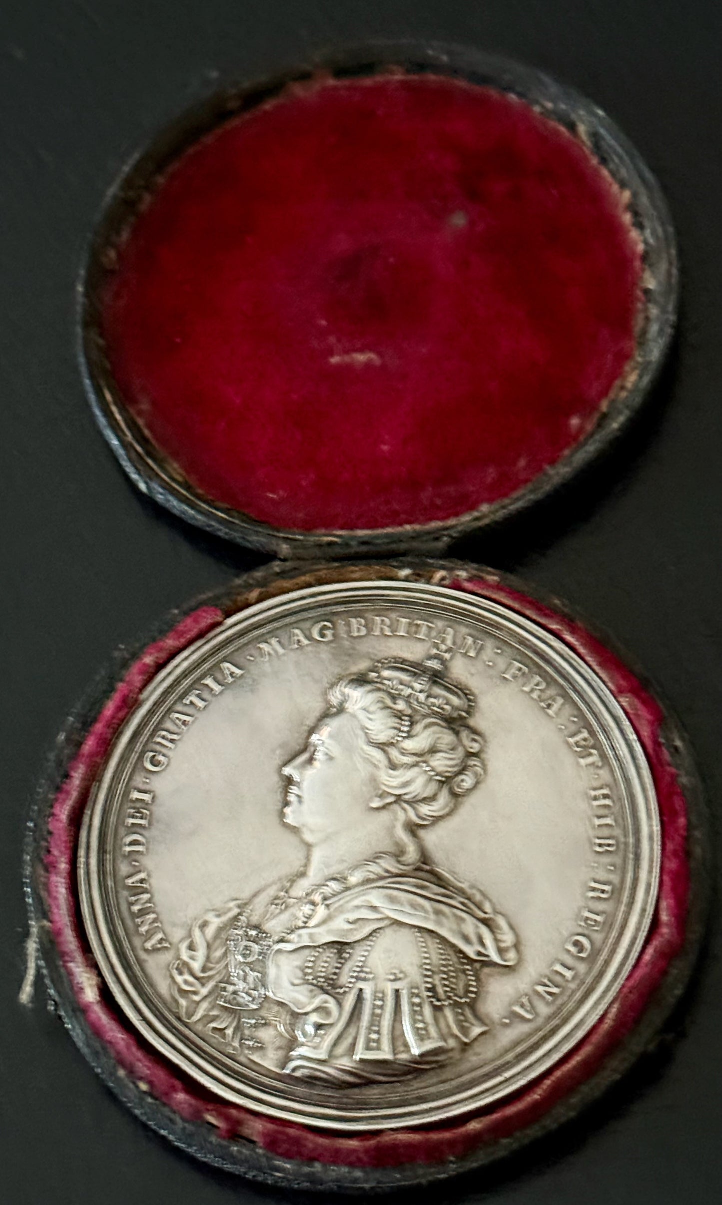 1707 Union of England and Scotland 69mm silver medal MI 298/115 E423 in box