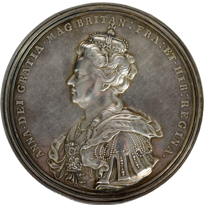 1707 Union of England and Scotland 69mm silver medal MI 298/115 E423 in box