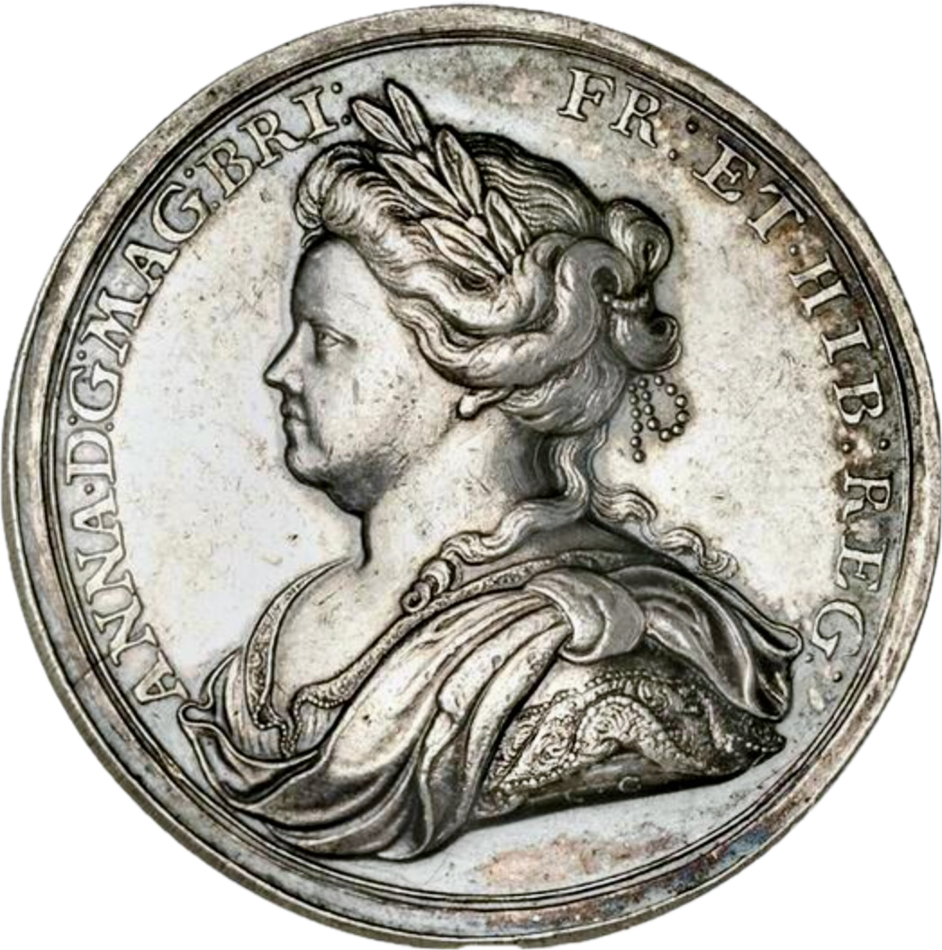 1713 Peace of Utrecht 35mm silver medal by Croker MI 400/257 E460