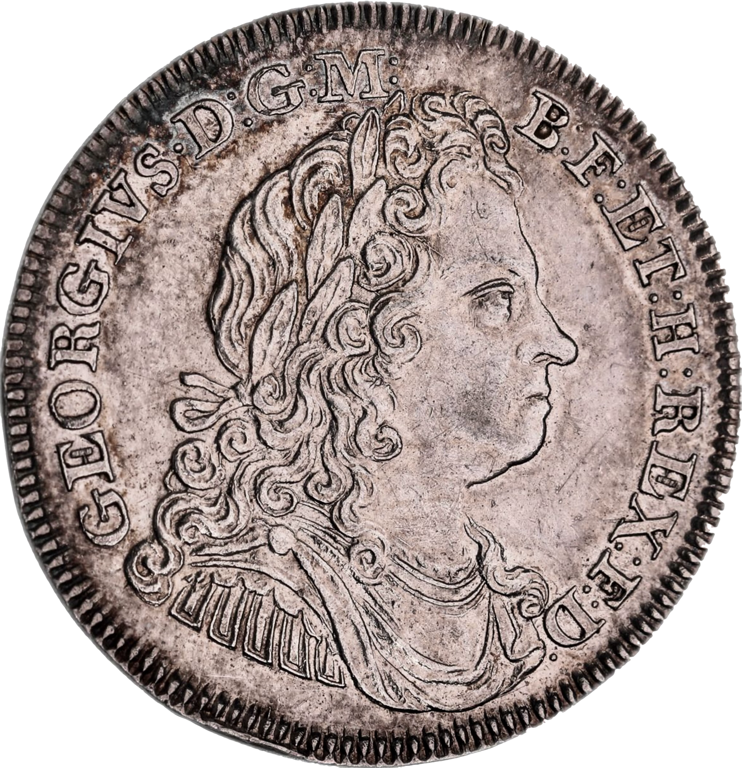 1714 Coronation 26mm silver medal MI428/18 E471