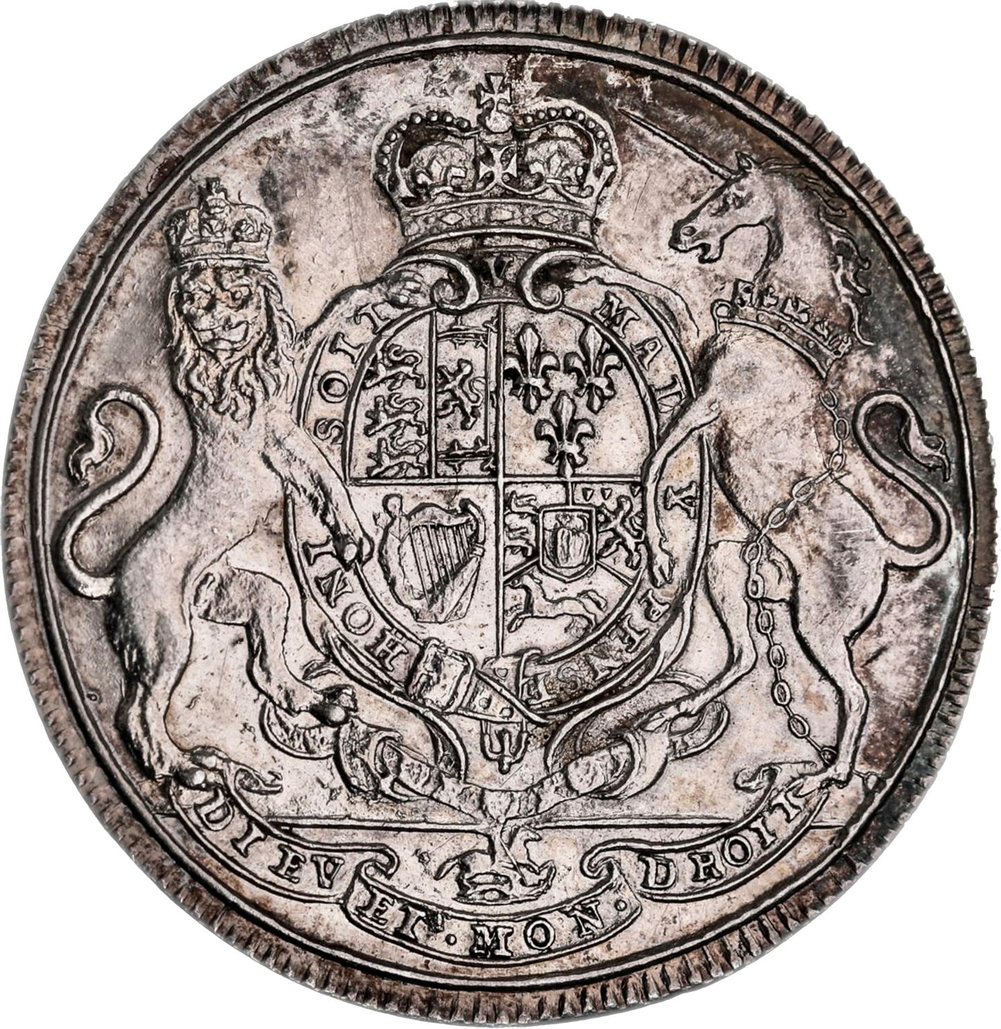 1714 Coronation 26mm silver medal MI428/18 E471