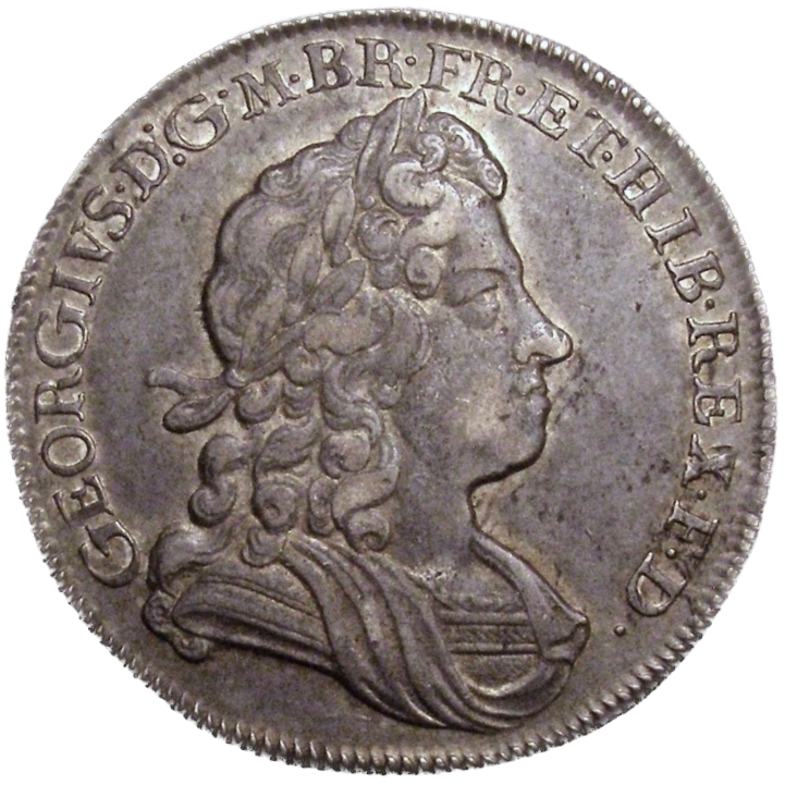 1720 Halfcrown Roses and plumes Edge SEXTO Unaltered date S3642 ESC 1556 Extremely rare (R3) GVF