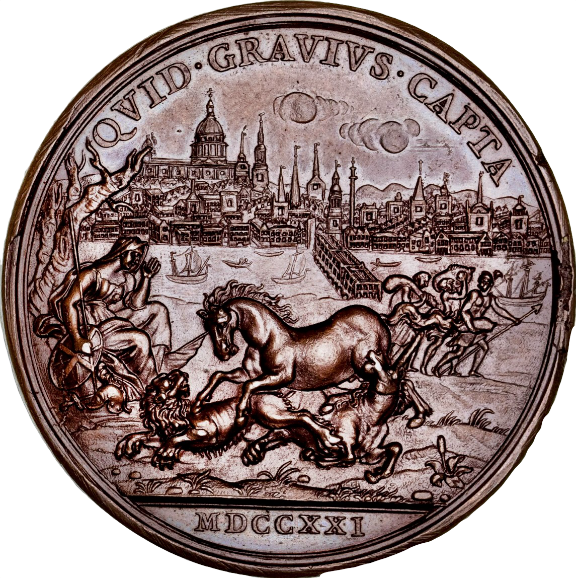 1721 Prince James (III) The only safeguard 50mm copper medal MI 454/63 E493