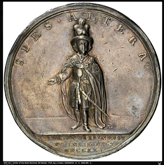1725 Order of the Bath Revived 47mm silver medal by J Croker MI 463/75 E501 NGC AU