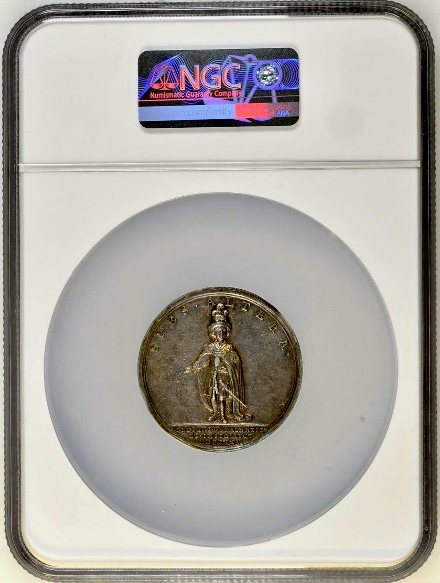 1725 Order of the Bath Revived 47mm silver medal by J Croker MI 463/75 E501 NGC AU
