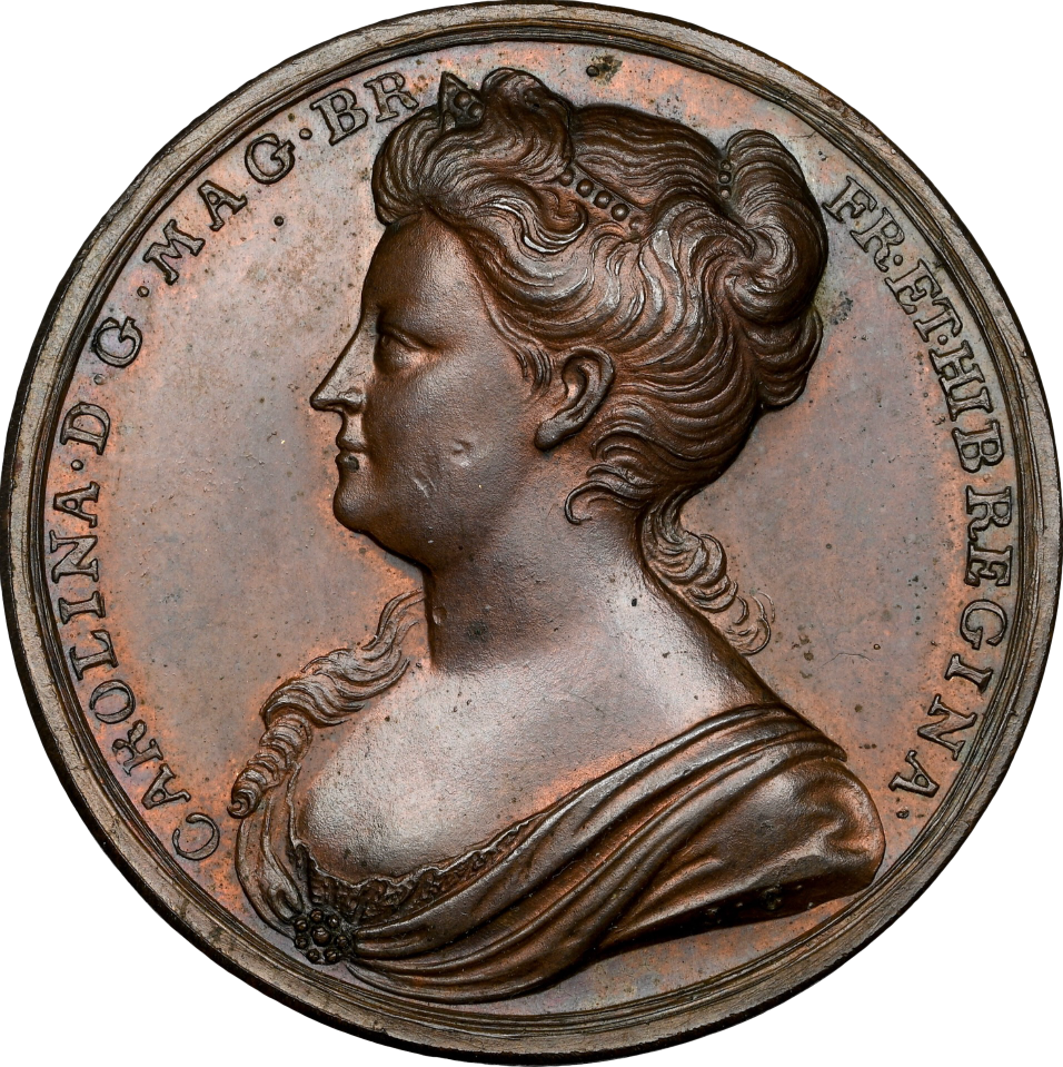 1727 Coronation of Caroline bronze medal E512 MI480/8 MS62BN