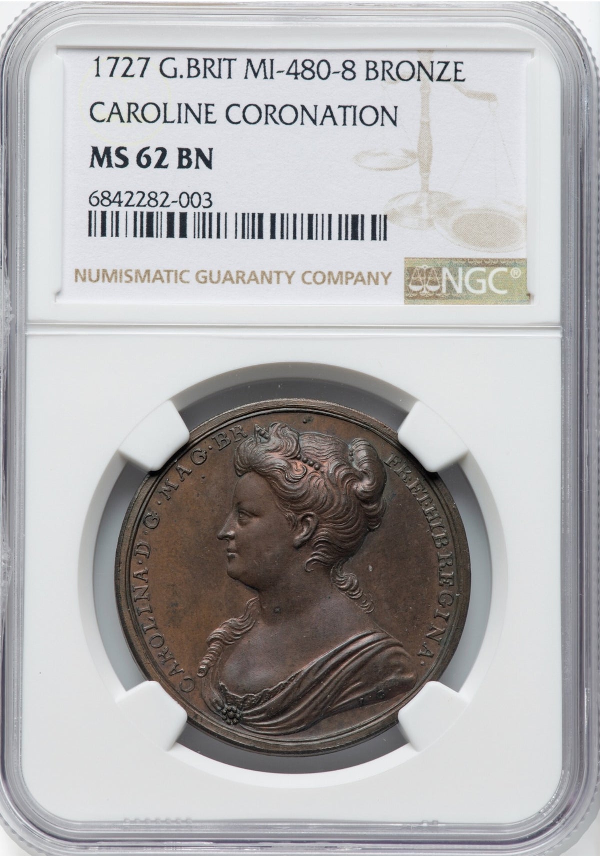 17f27 1727 Coronation of Caroline bronze medal E512 MI480/8 MS62BN – Coins ...