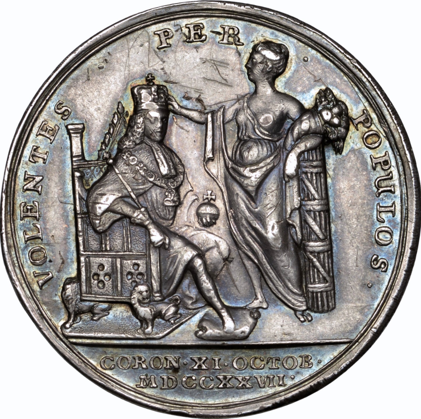 1727 Coronation silver medal E510 MI479/4