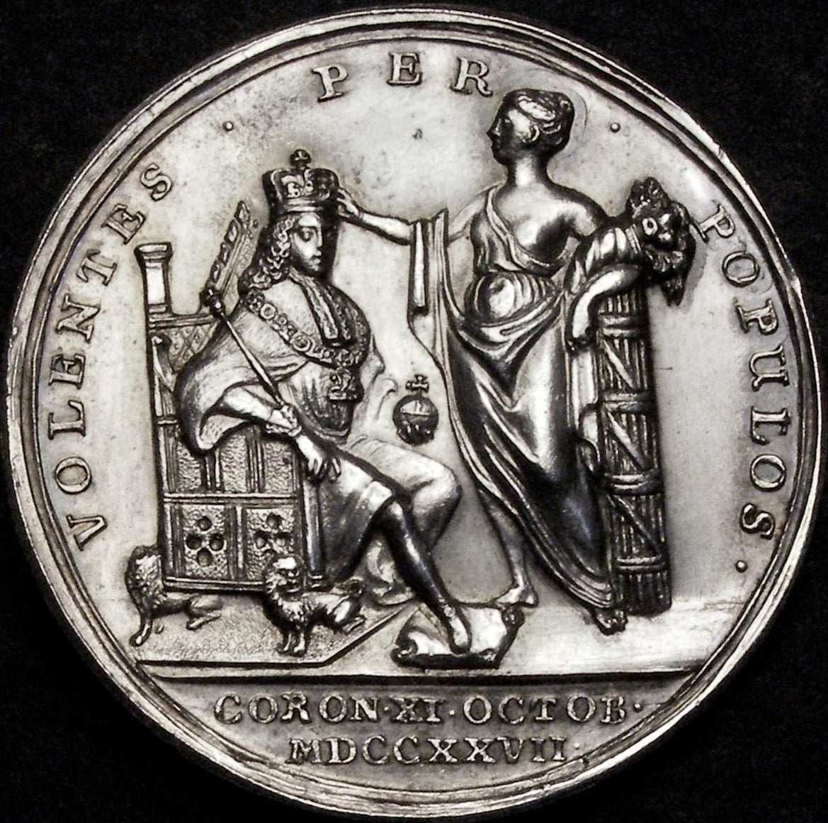 1727 Coronation silver medal E510 MI479/4 EF