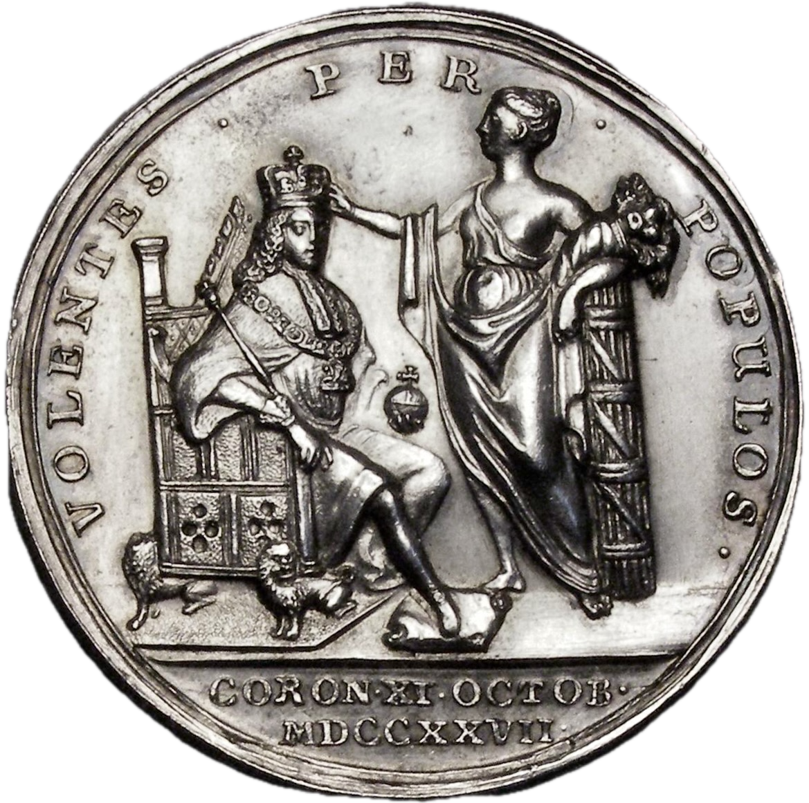 1727 Coronation silver medal E510 MI479/4 EF