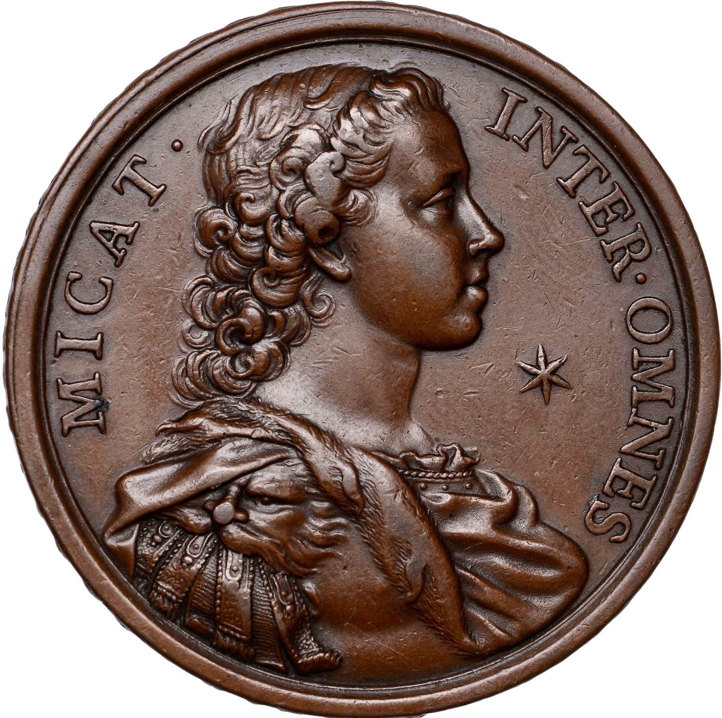 1731 Legitimacy of Jacobite Succession, Prince Charles and Prince Henry 42mm copper medal MI 492/34 E521