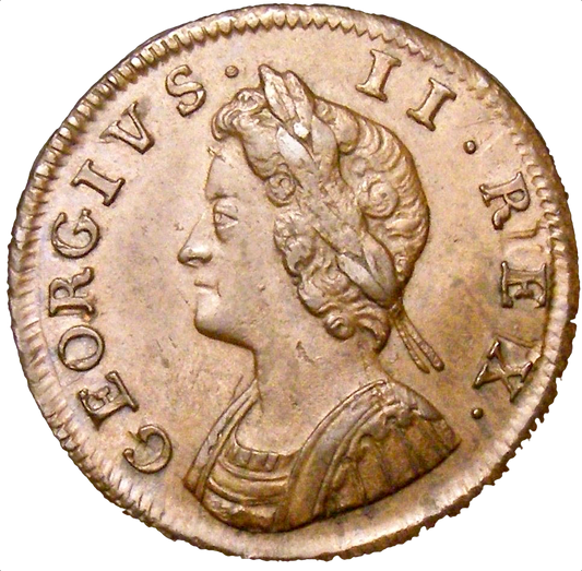 1731 Farthing S3720 BMC 858 Longer thinner ribbons Scarce EF CGS65