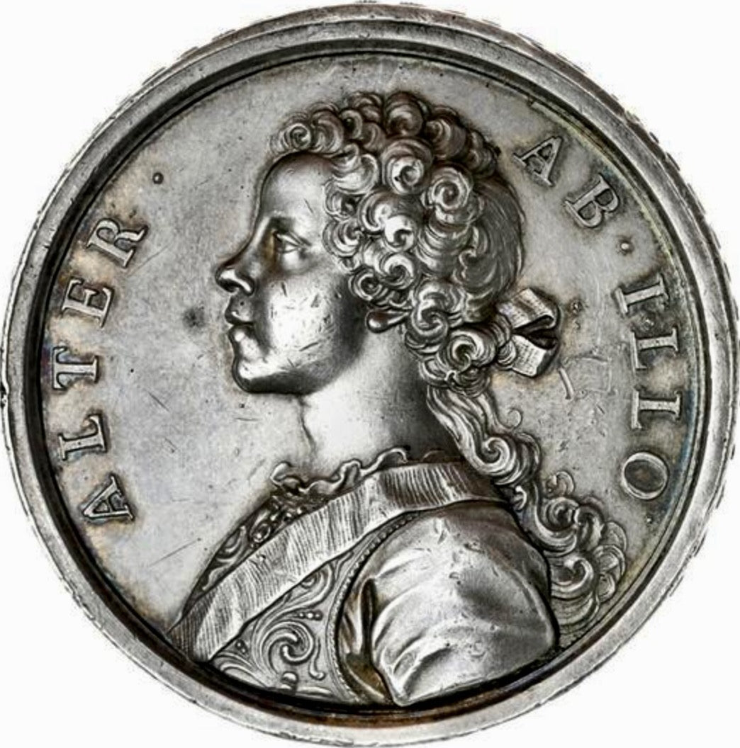 1731 Legitimacy of Jacobite Succession, Prince Charles and Prince Henry 42mm silver medal MI 492/34 E521