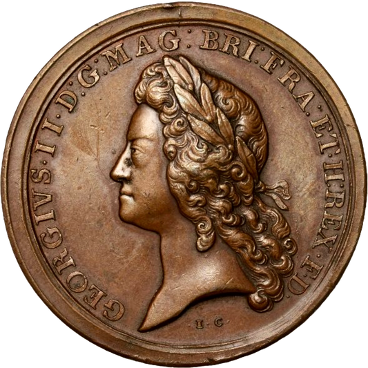 1731 Second Treaty of Vienna 47mm copper medal by J Croker MI 469/39 E523 (Copy)