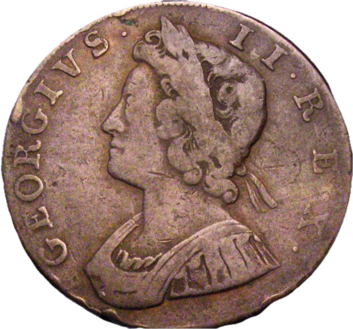 1732/1 Halfpenny stop reverse unlisted by Peck F