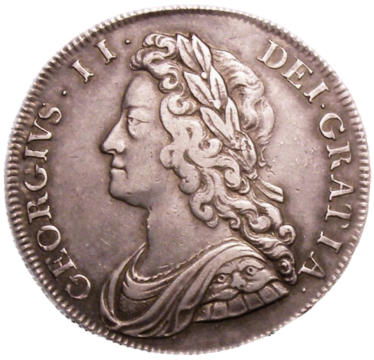 1732 Halfcrown Roses and plumes Edge SEXTO S3692 ESC 1675 VF