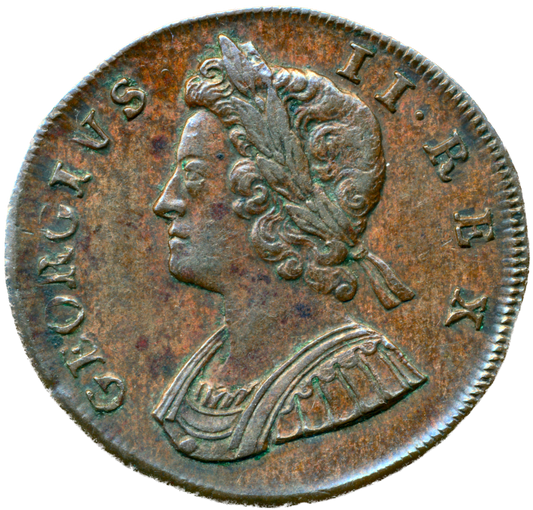 1732 Halfpenny S3717 BMC 842 Scarce NEF