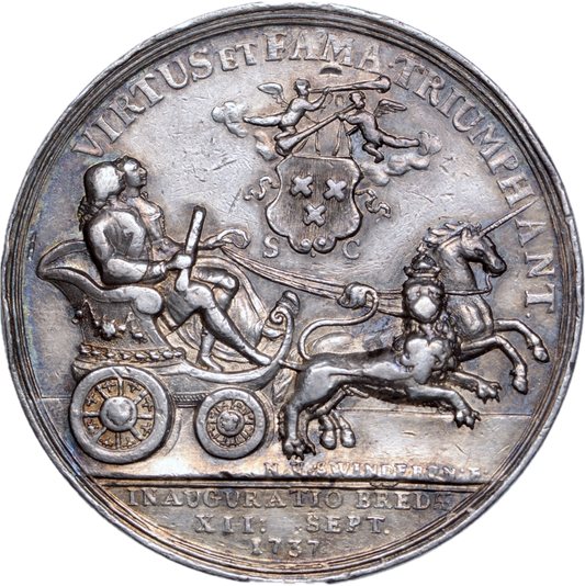 1737 Breda restored to the House of Orange 41mm silver medal MI 518/74 E539 Scarce