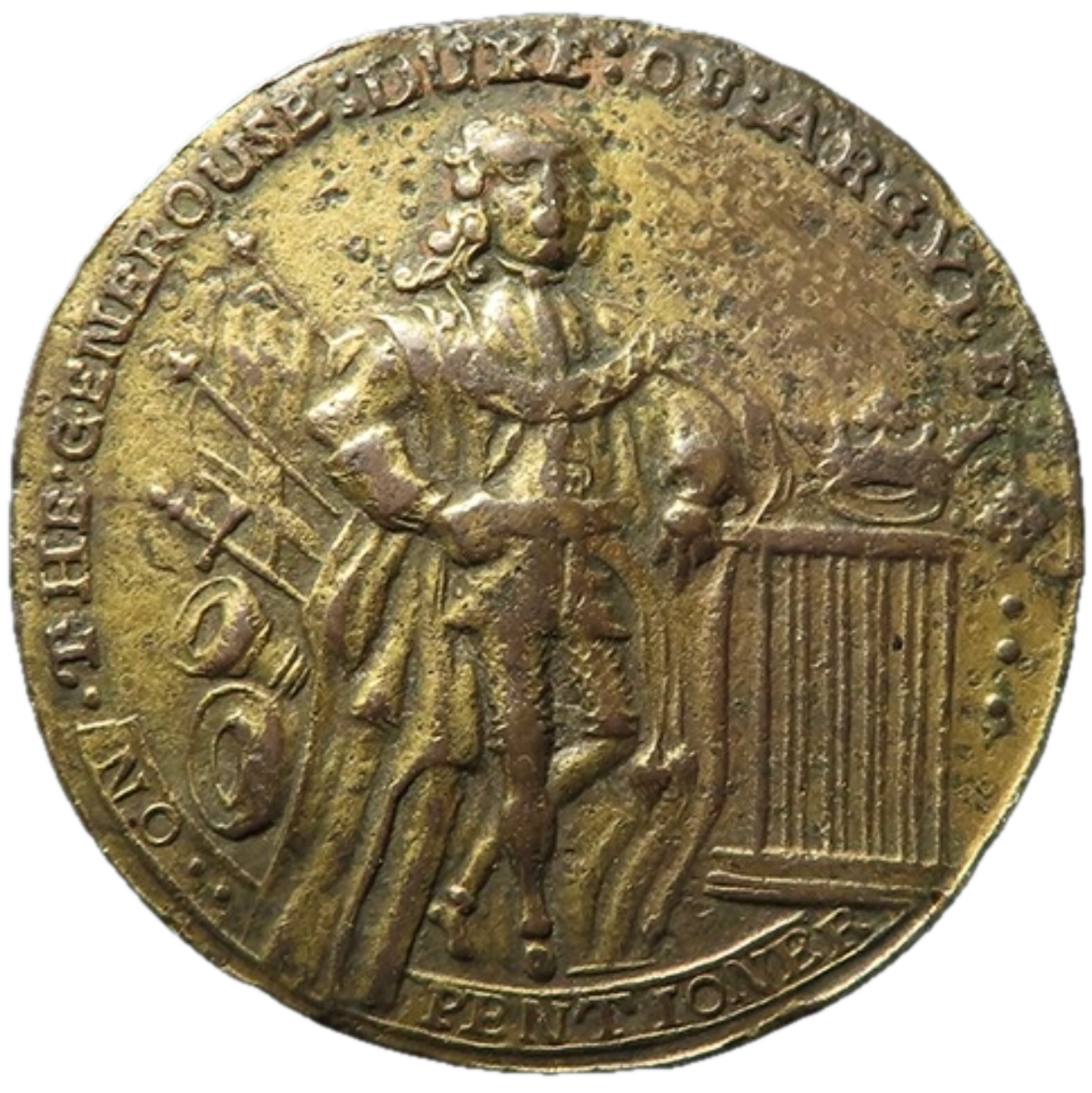 1741 Duke of Argyle, Robert Walpole 37mm brass medal MI 561/190 E561