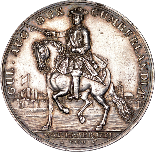 1745 Carlisle recaptures, Rebels retreat to Scotland 35mm silver medal MI 606/264 Eimer 598 Scarcea (Copy)