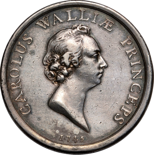 1745 Prince Charles the Young Pretender 41.5mm silver medal MI 600/251 Eimer 595a