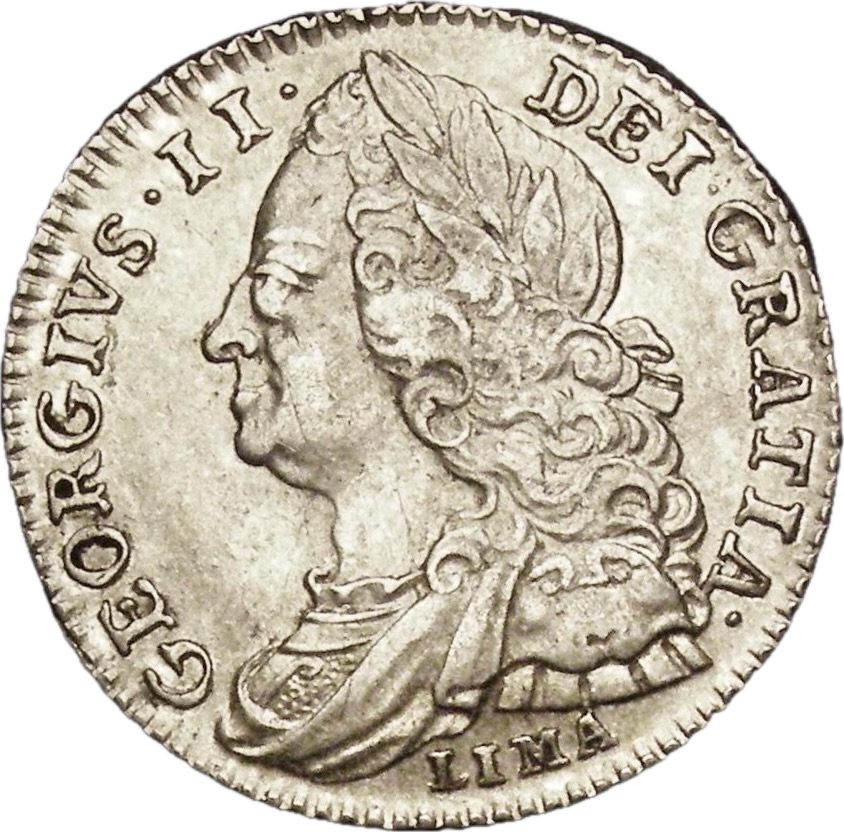 1746 LIMA Sixpence S3710A ESC 1757 Rare NEF