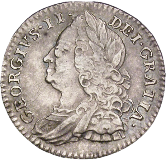 1750 Sixpence Old head Plain in angles ESC 1760 Scarce GVF