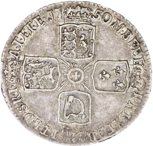 1750 Sixpence Old head Plain in angles ESC 1760 Scarce GVF