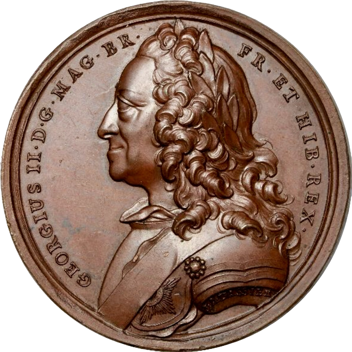 1750 The State of England 55mm bronze medal by Dassier E630 MI 658/363