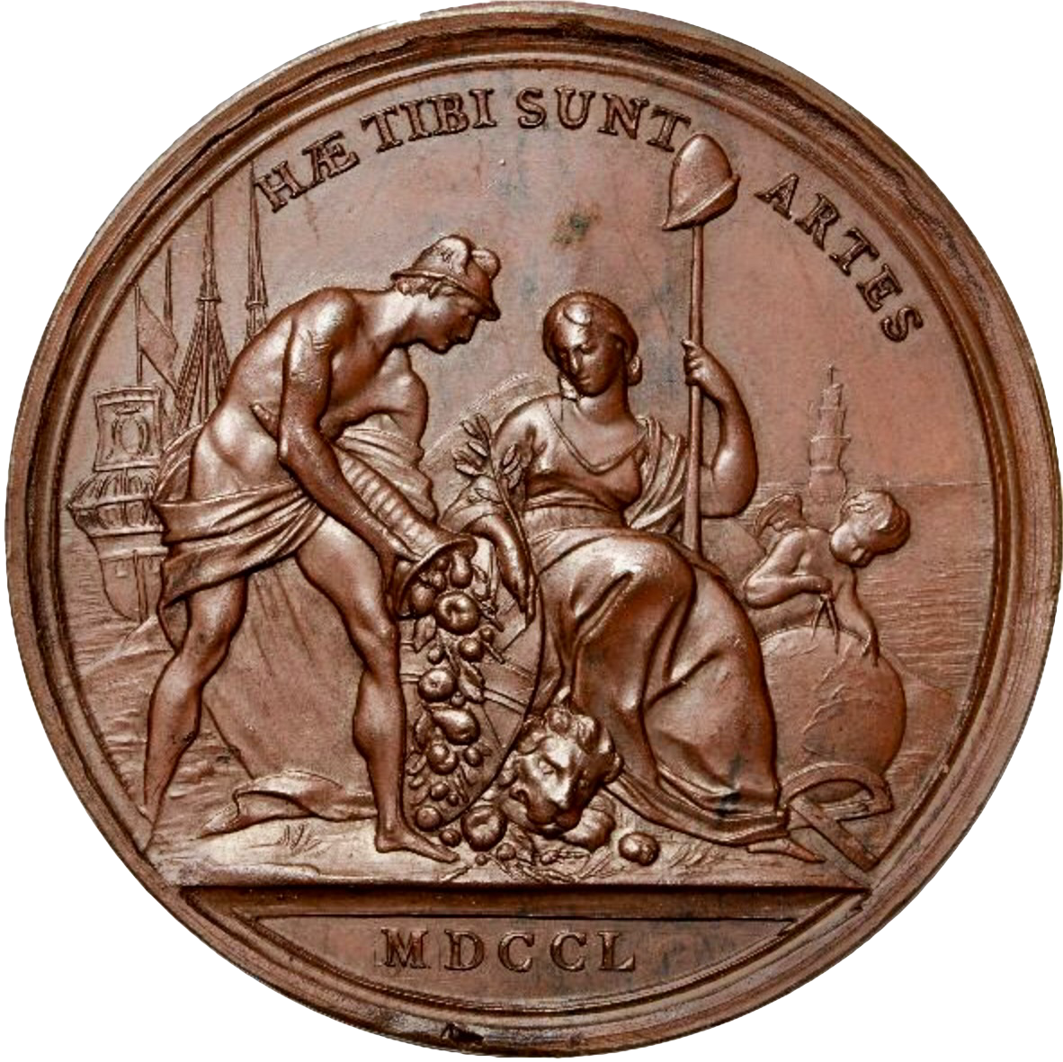 1750 The State of England 55mm bronze medal by Dassier E630 MI 658/363