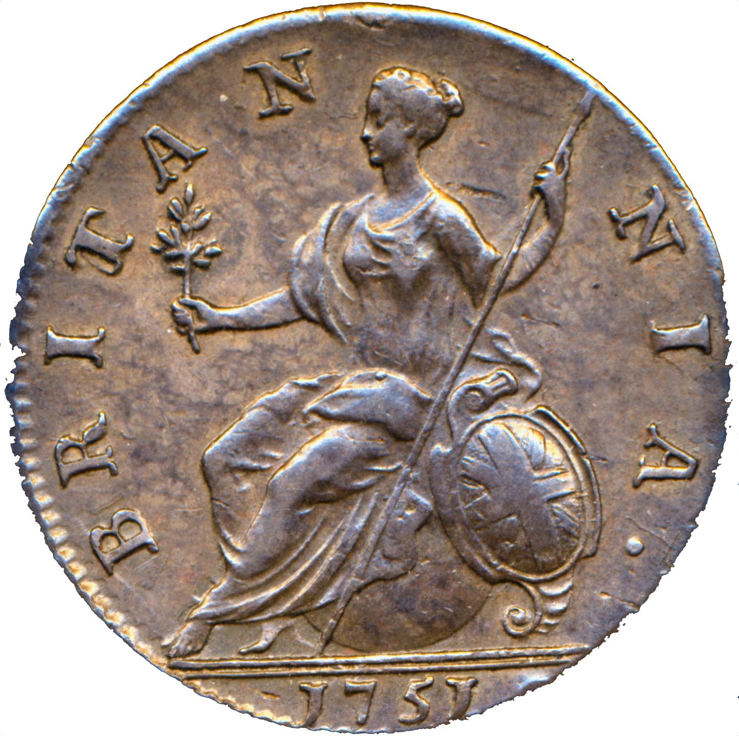 1751 Halfpenny S3719 BMC 881 AUNC