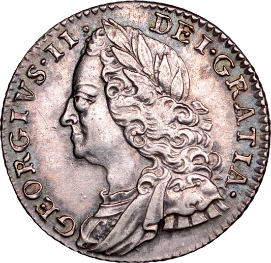 1757 Sixpence Old head Plain in angles S3711 ESC 1762 AUNC