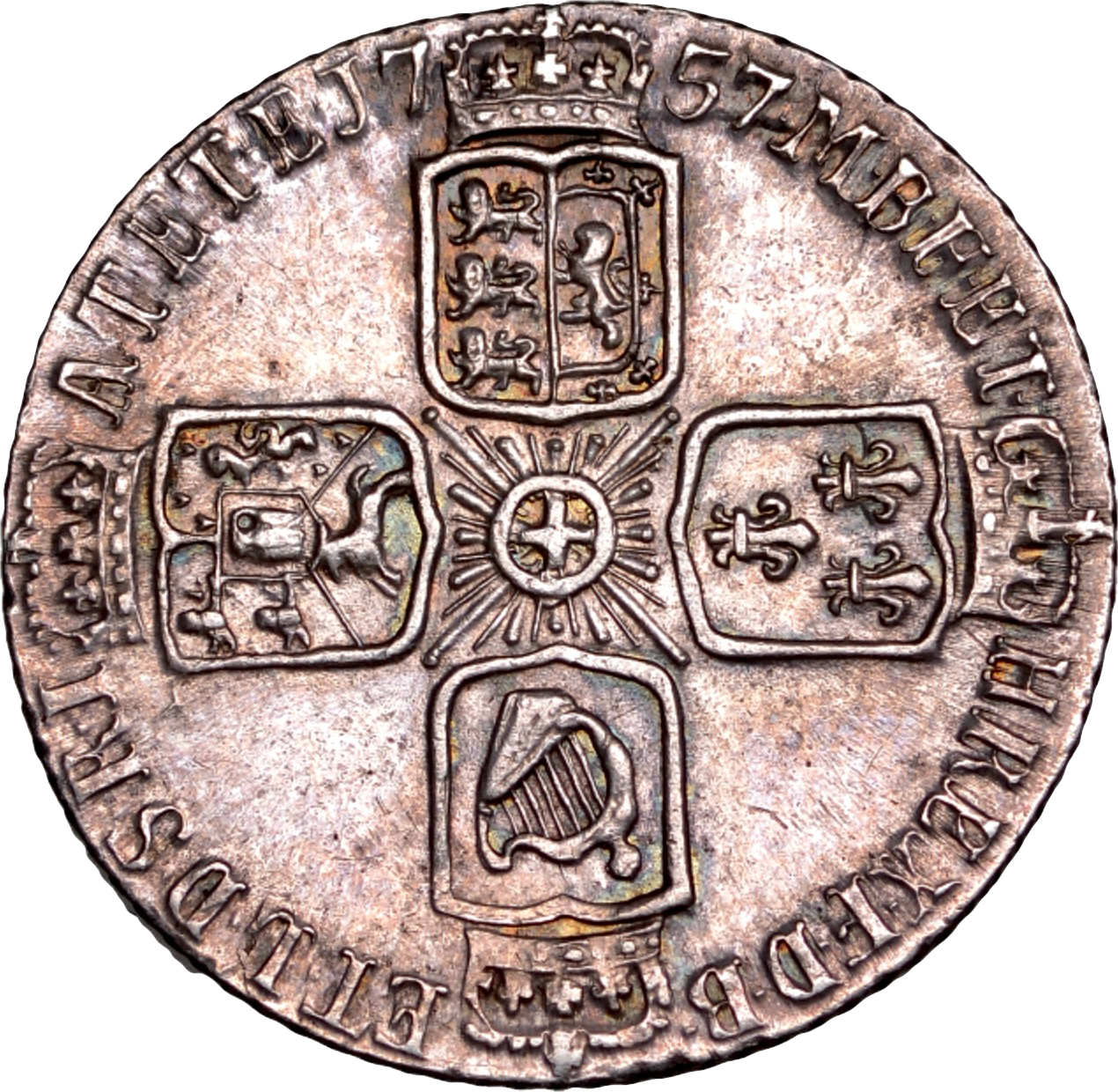 1757 Sixpence Old head Plain in angles S3711 ESC 1762 AUNC