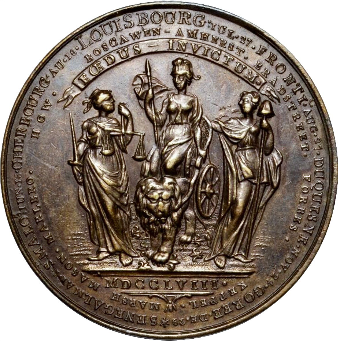 1758 British Victories 44mm bronze medal 692/416 E 662