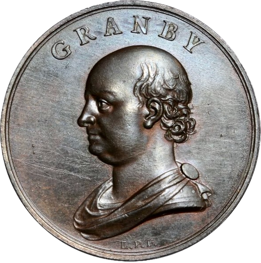 1770 Death of the Marquis of Granby 40.5mm silver medal BHM 145 Eimer 733 Scarce