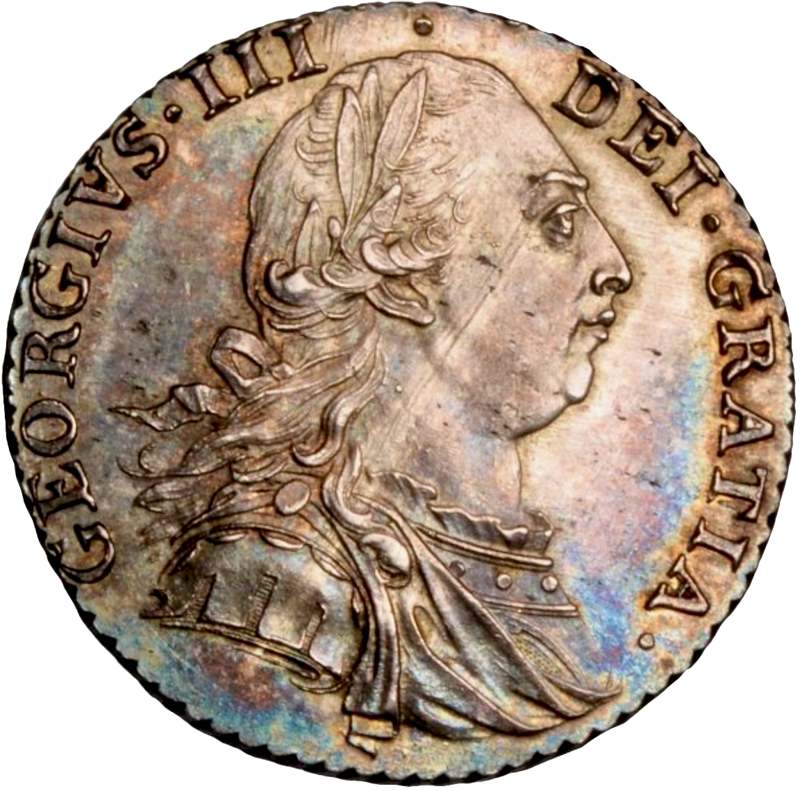 1787 Shilling S3746 ESC 2129 With semee of hearts AUNC