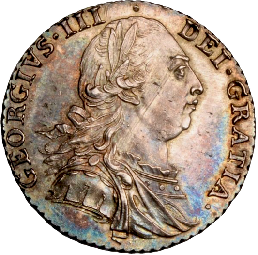 1787 Shilling S3746 ESC 2129 With semee of hearts AUNC