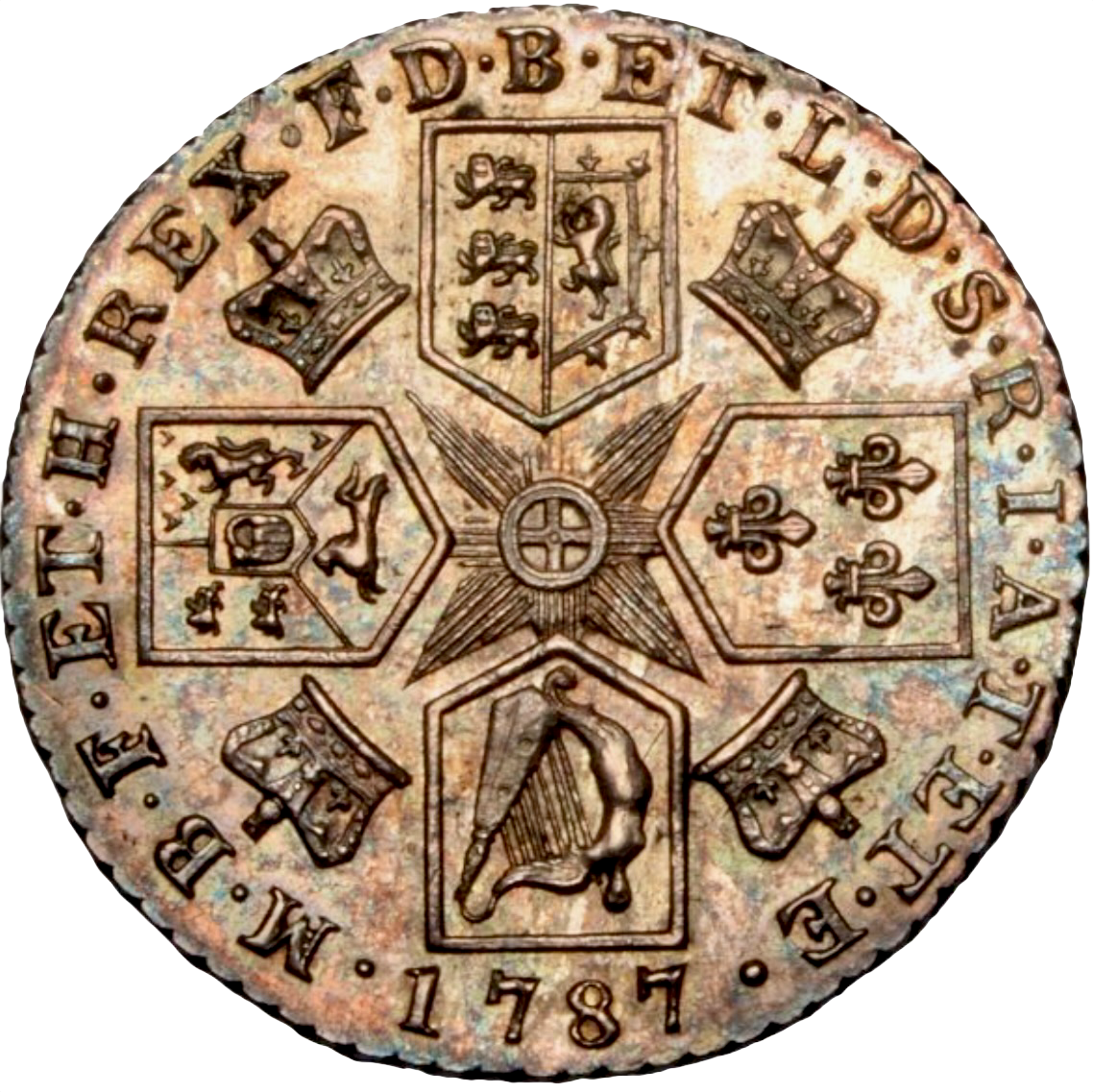 1787 Shilling S3746 ESC 2129 With semee of hearts AUNC