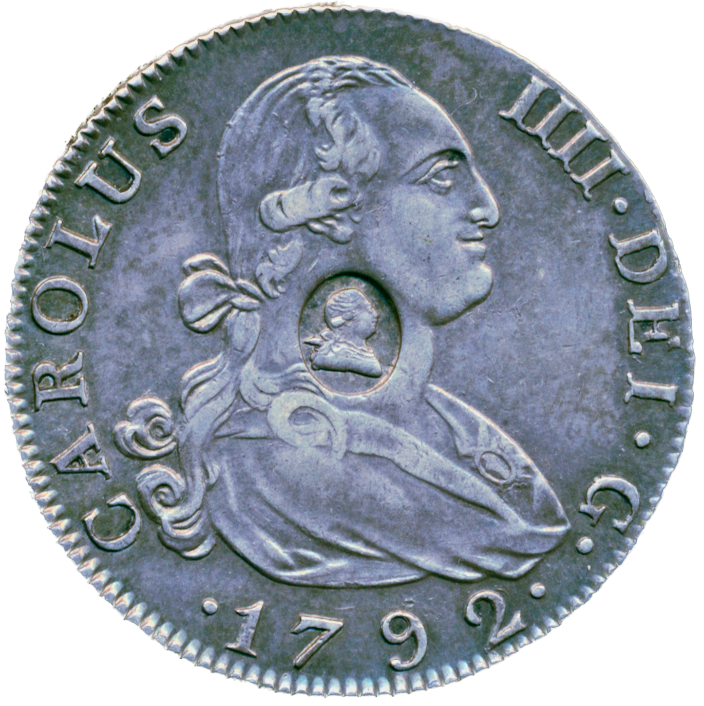 1792 Half Dollar S3767 Oval Countermark Madrid mint ESC 1875 GVF