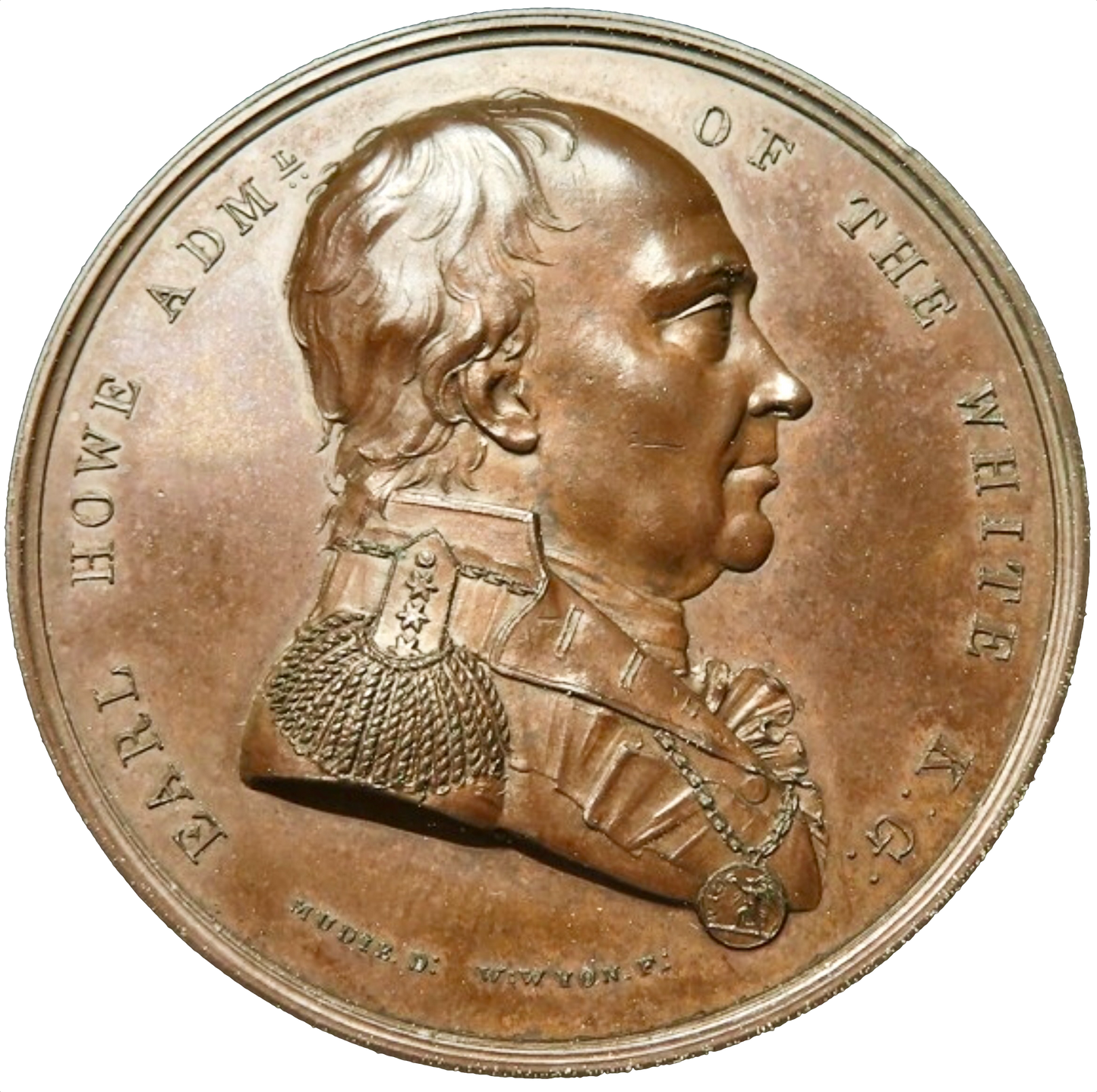 1794 Admiral Earl Howe, Naval Victory of the First of June 1794 copper medal BHM 387 E856