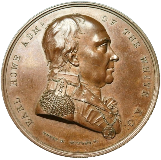 1794 Admiral Earl Howe, Naval Victory of the First of June 1794 copper medal BHM 387 E856