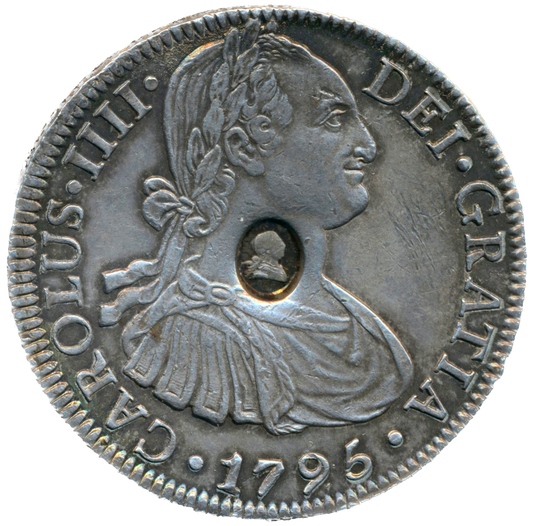1795 Countermark dollar S3765A ESC 1852 Mexico City mint GVF