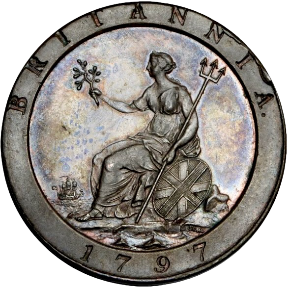1797 Penny S3777 BMC 1132 10 leaves UNC MS 62 BN