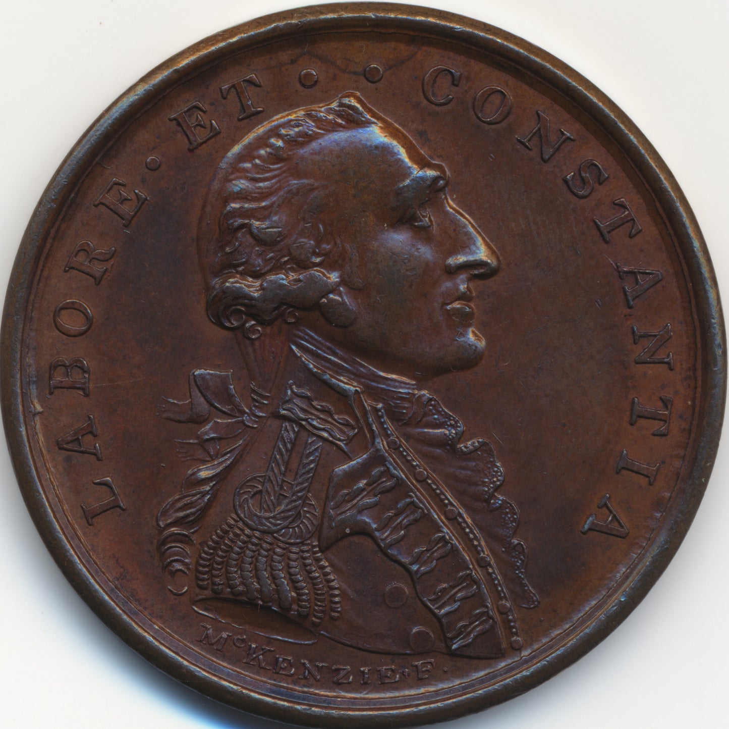 1797 Major Clade Martin 34mm copper medal BHM 424 RR