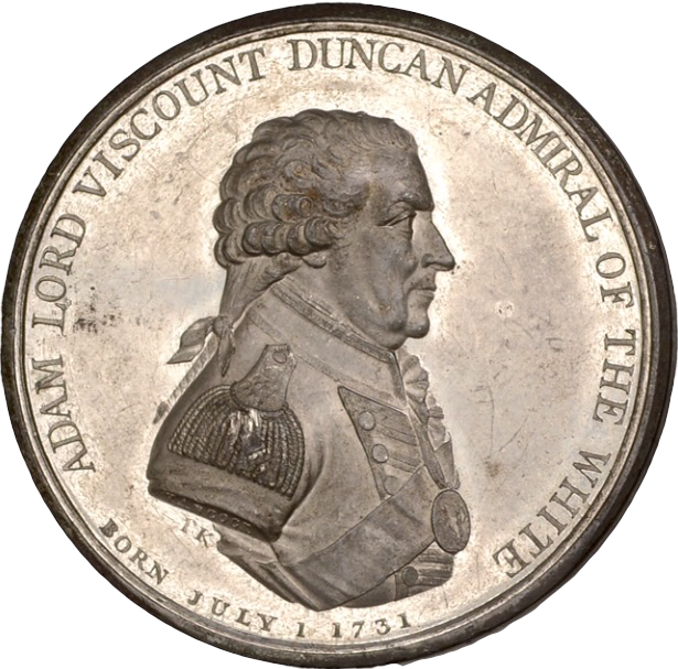 1797 Battle of Camperdown 49mm white metal medal by JG Hancock BHM 426 E884