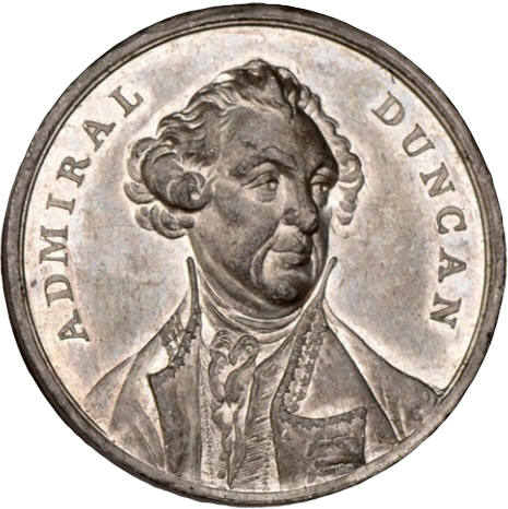 1797 Battle of Camperdown 38mm white metal medal by BHM 429 Rare